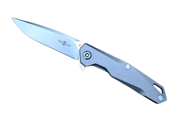 Pocket Knife D2 Blade Titanium Handle Drop Point Razor sharp